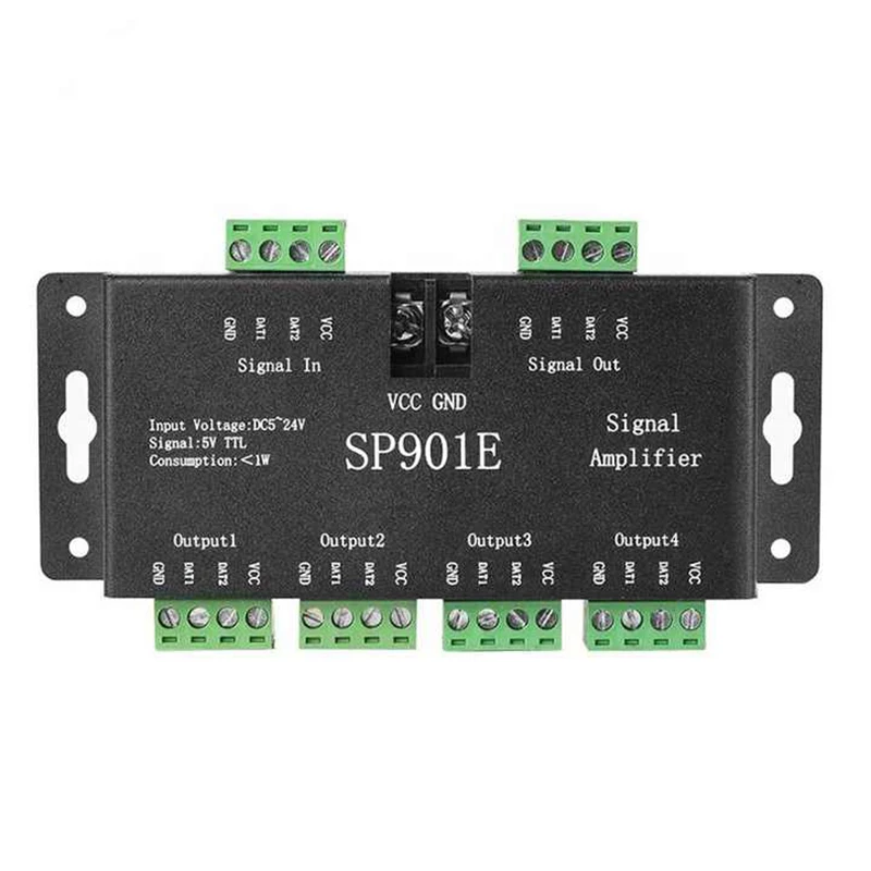 repetidor-amplificador-de-sinal-sp901e-spi-para-dc5-24v-enderecavel-dream-color-ws2812b-ws2811-ws2813-digital-pixel-rgb-led-strip-tape