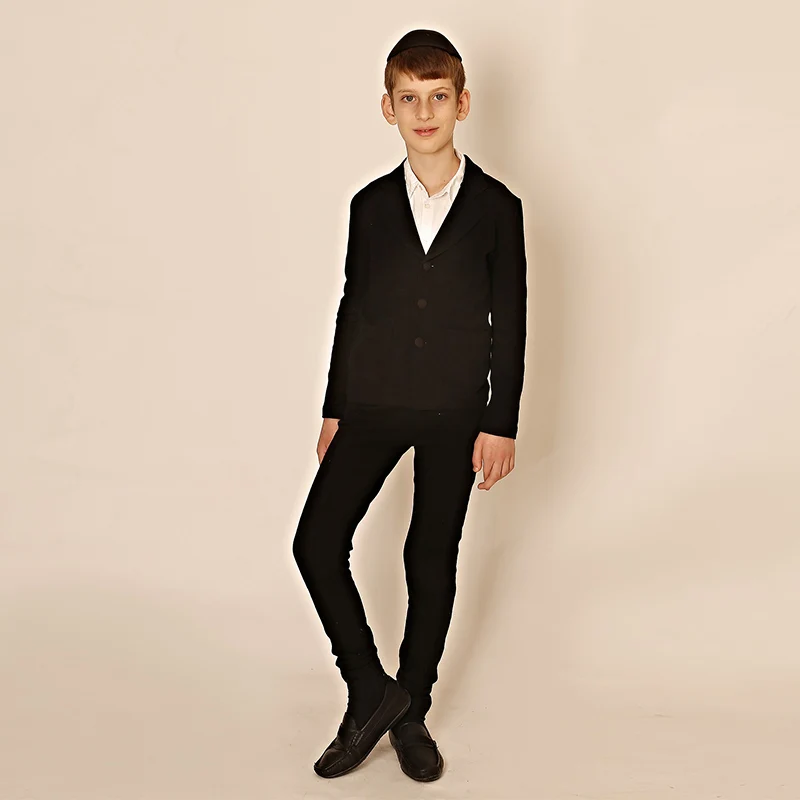 Jungen- und Mädchen-Lange Hosen Schwarze Baumwolle Familien-Set Taillenverstellbare Elastische Hosen Herbst/Winter Kinderkleidung Hosen mit Reißverschluss vorne – Detail 3