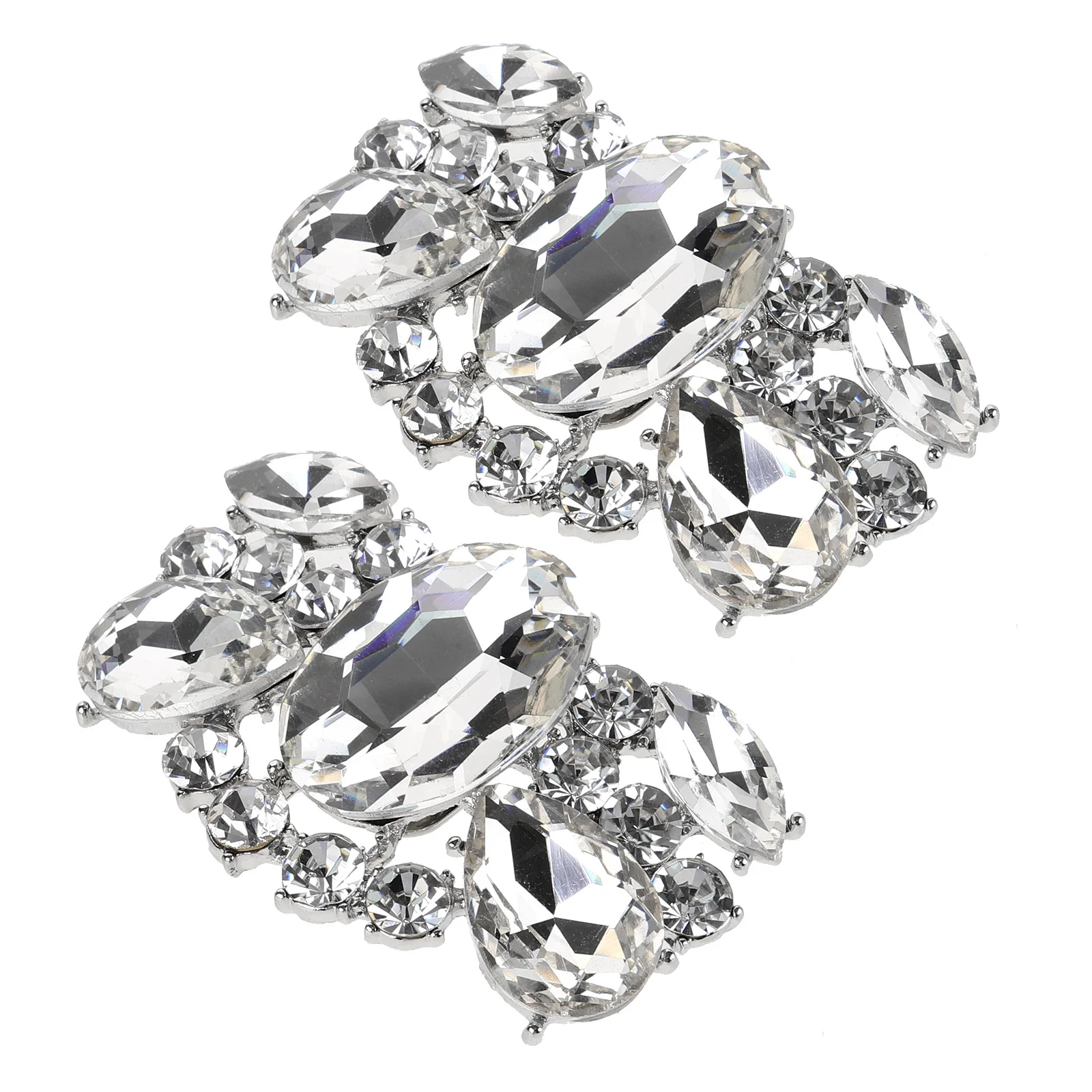 2Pcs Decorative Shoe Clips Rhinestone Buckle Wedding Shoe Charms Accessories for Women Pumps Removable Stylish