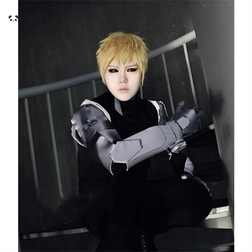 Punch Man Genos Gorro corto amarillo para cosplay Halloween Carnaval