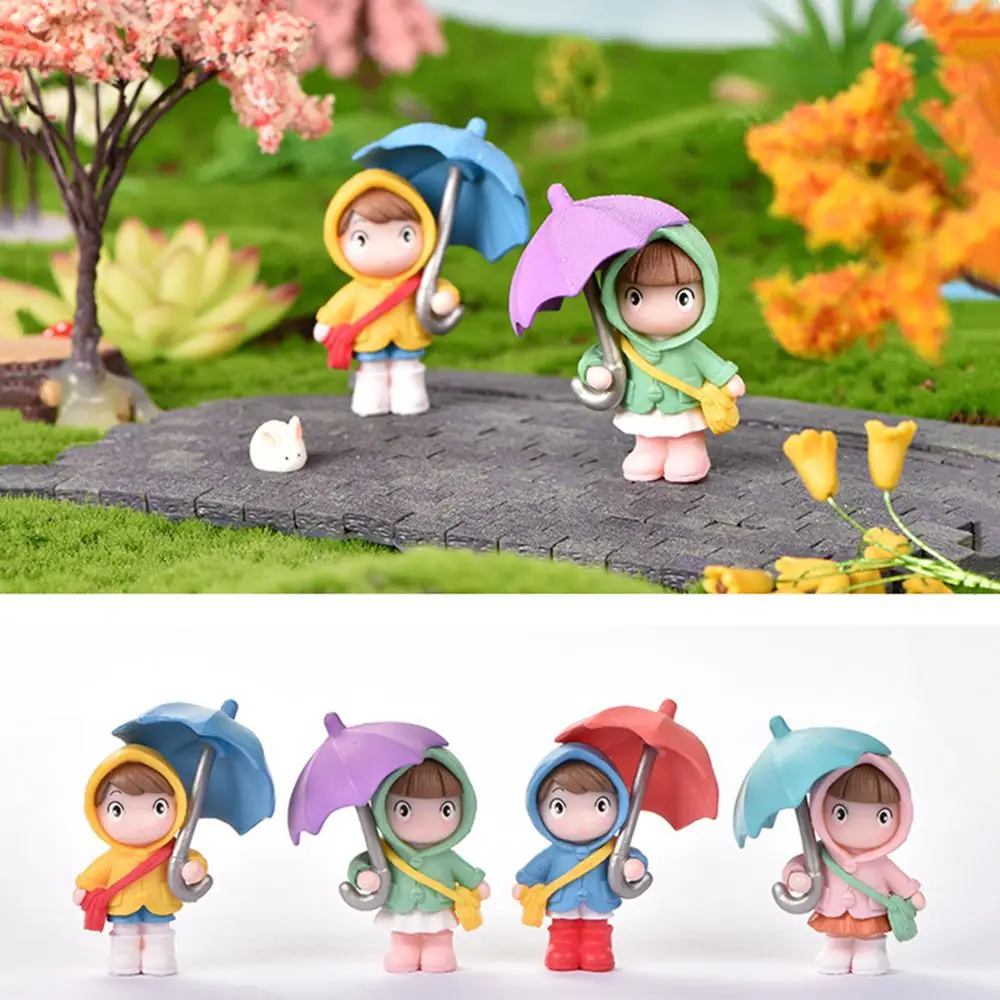 Home Decoration Desktop Mini Craft Miniature Figurine Fairy Garden Umbrella Girls Micro Landscape