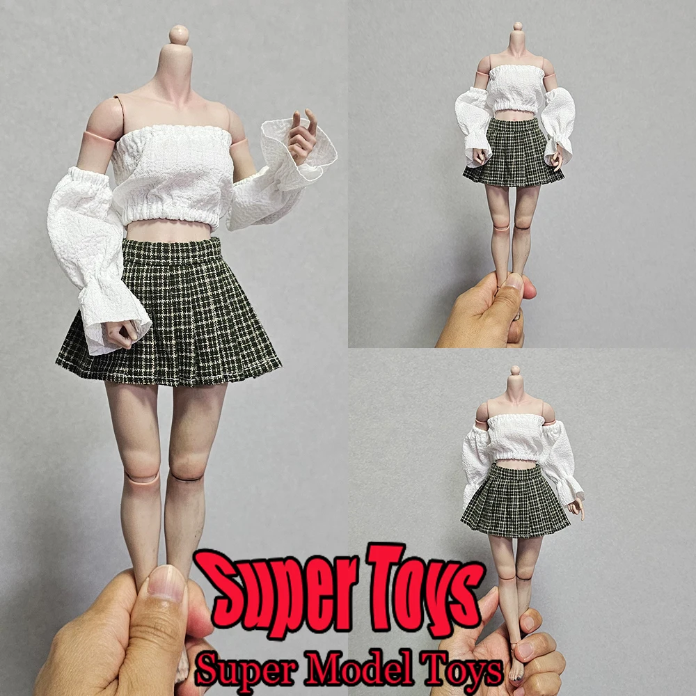 

В наличии 1/6 весы, женская одежда солдата, белый топ, рукава, плиссированная юбка, подходит для 12-дюймовой экшн-фигурки, модель куклы