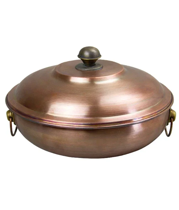 Hot sales Copper hot pot induction cooker retro pure copper  mandarin duck pot shabu copper pot household commercial thickening