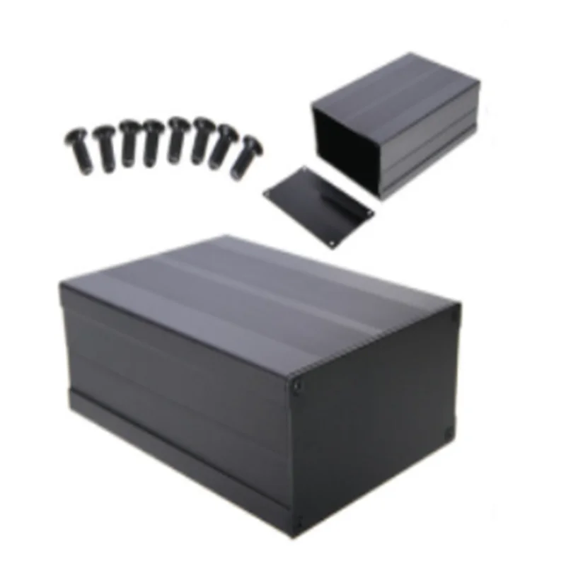 Zwart aluminium behuizing PCB DIY instrument elektronisch project beschermdoos 150x105x55mm