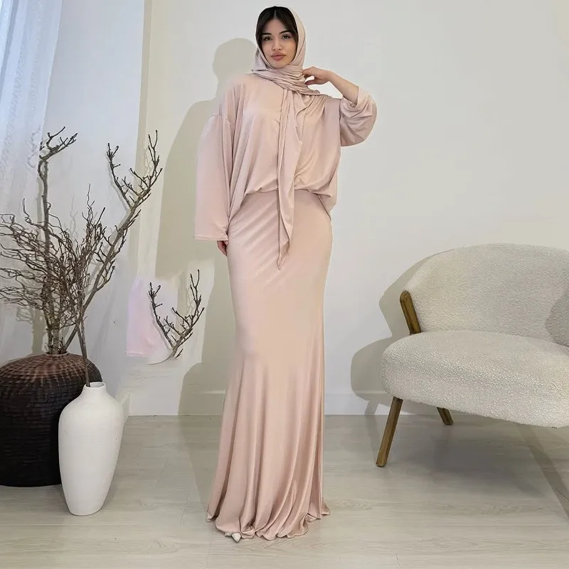 

Новинка 2023 года, женская одежда, европейский и американский трансграничный повседневный свободный платок, юбка с длинными рукавами, комплект из двух предметов, повседневный стиль