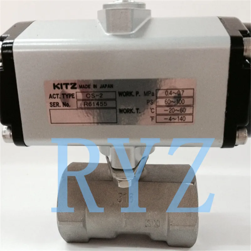 

KITZ Bei Ze pneumatic three-way ball valve CS-UTNE stainless steel single-acting reversing valve import