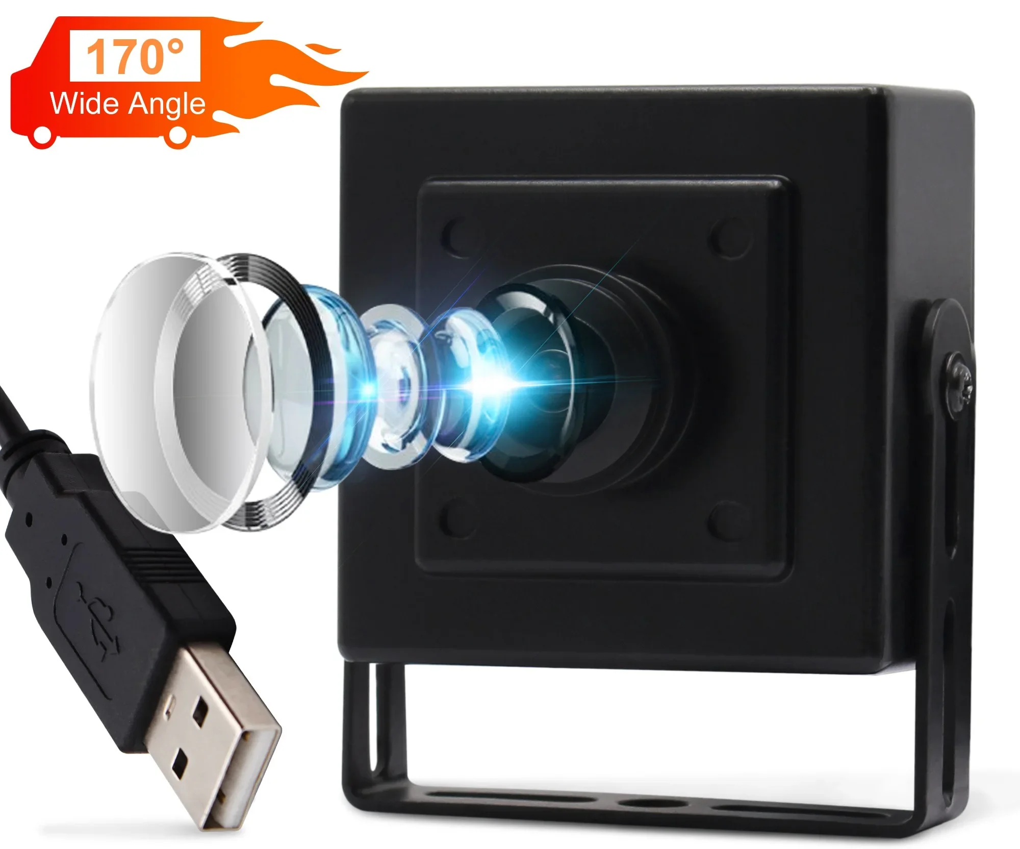 

ELP 5MP HD USB-камера 170-градусная широкоугольная камера «рыбий глаз» CMOS OV5640 CCTV USB веб-камера для Android/Linux/Windows
