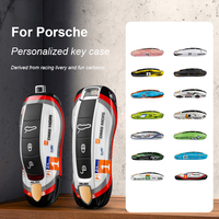 For Porsche Panamera Cayenne Macan 718 Cayman Boxster 911 Taycan 10-25 Car Green Grello Painted Key Case Protective Shell Cover