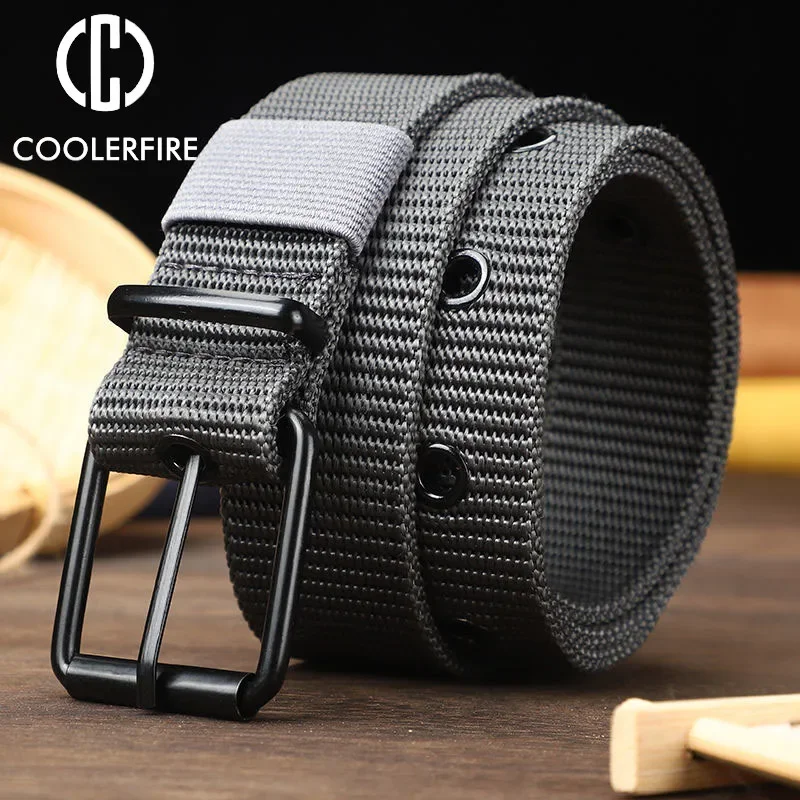 Men Belts for Jeans Canvas Nylon Webbing Tactical Belt Fashion Casual Designer Student Belts Sports Male Waist Strap HB061