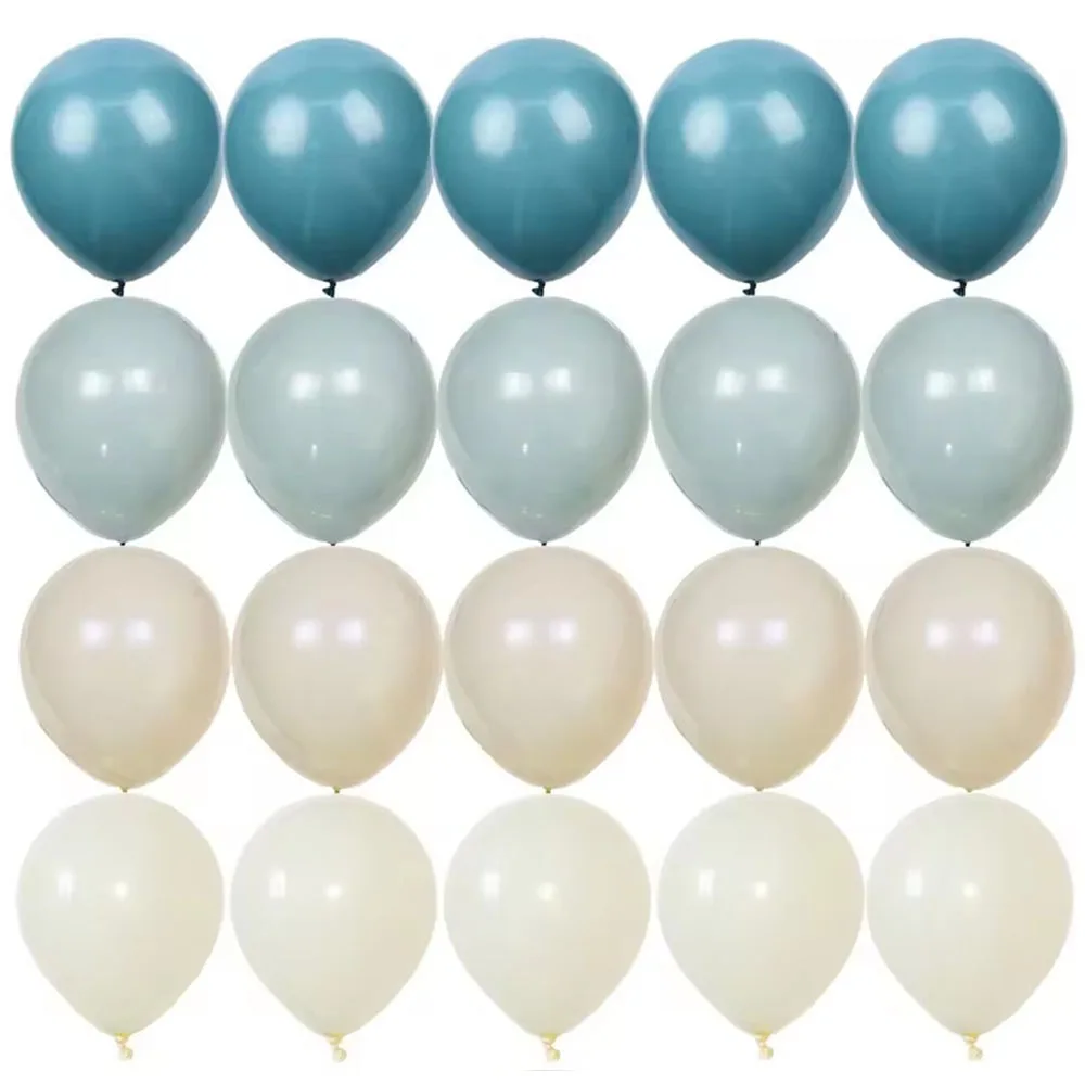 15/20PCS 10inch Retro Balloon Set Vintage Blue Series Balloons for Wedding Happy Birthday Party Decoration DIY Gifts Supplies