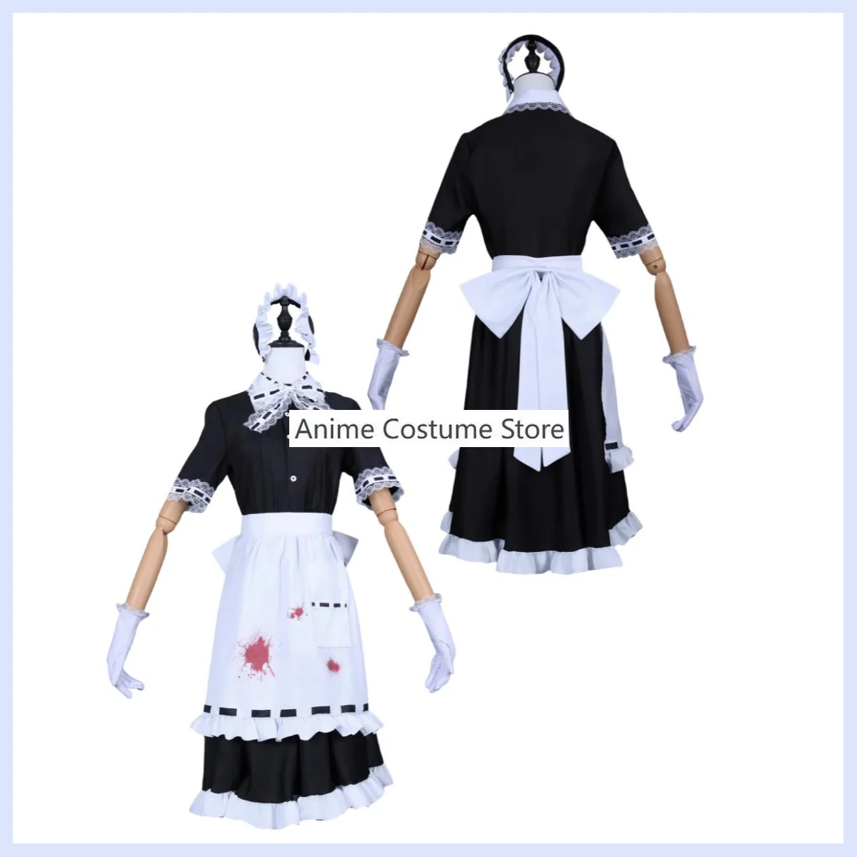 Anime Game Identity Ⅴ Emily Dyer Cosplay Costume Skin Banquet Maid Doctor Black White Dress Apron Woman Kawaii Halloween Suit