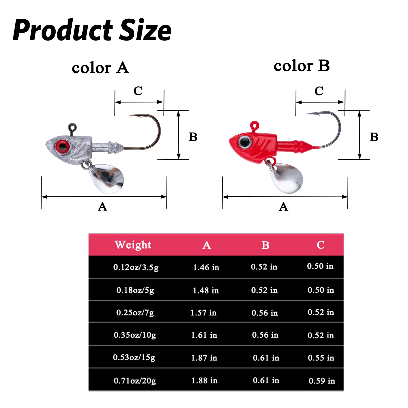 Goture Anzuelos Jig Head Cabeza de Pez – Vinilo agua dulce y salada - imagen 4