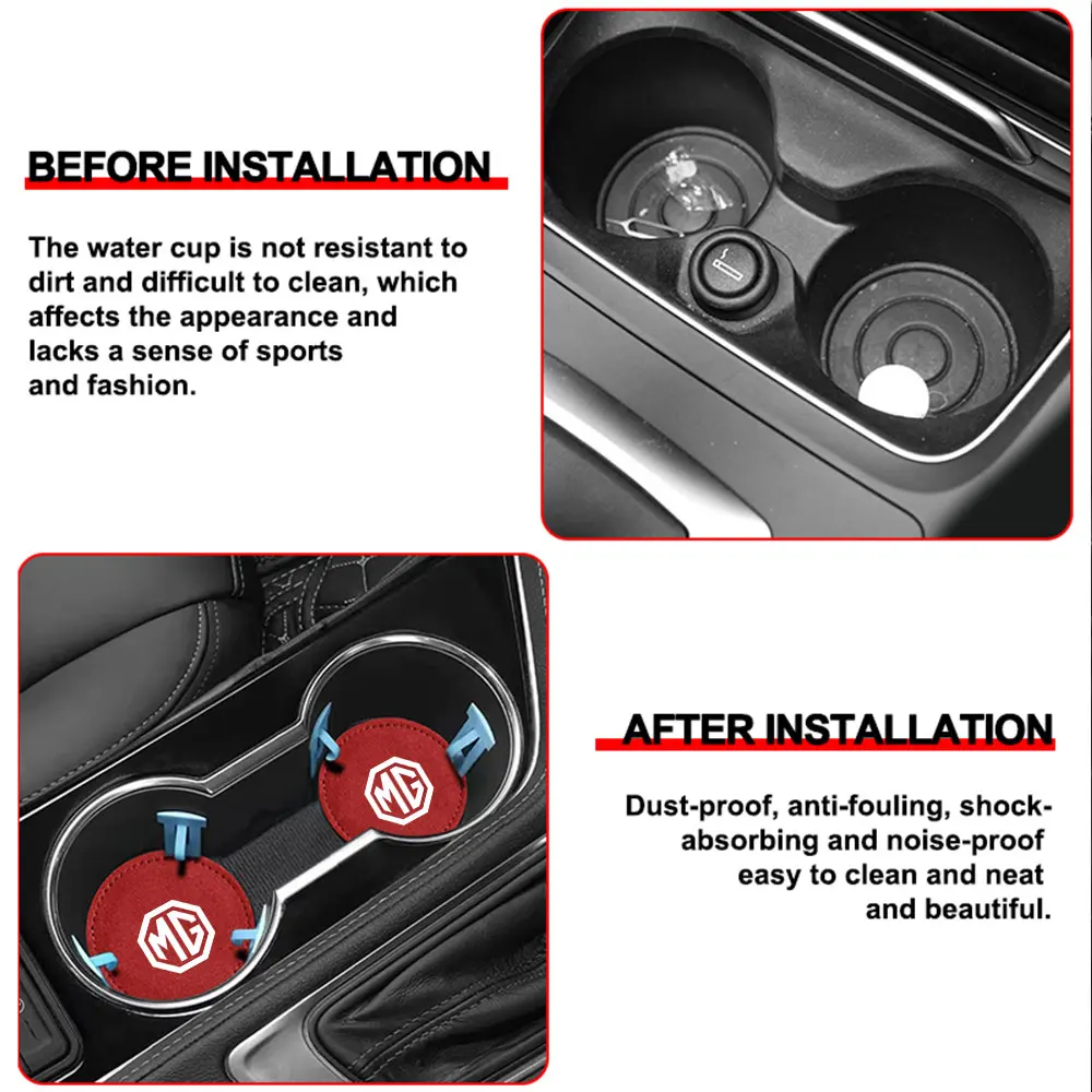 تصفيف السيارة كوستر حامل أكواب الماء حصيرة شارة منصات عدم الانزلاق الديكور ل MG ZS 5 7 6 Cyberster MG4 EV ES5 HS ONE GS MG3 EZS