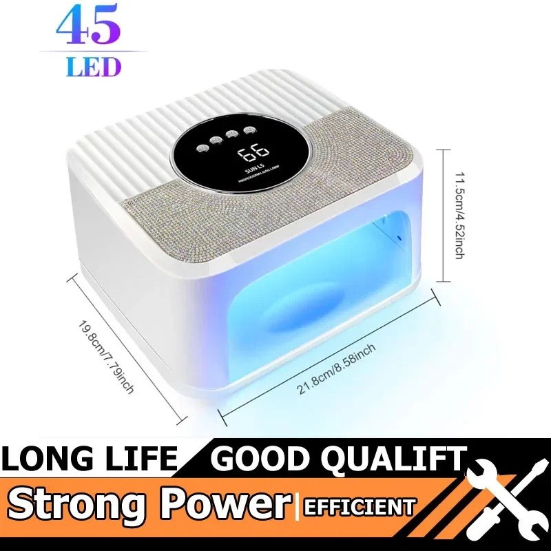 

New 45LED UV Nail Lamp High Power Nail Dryer with LCD Smart Screen Gel Curing Drying Lamp Removable Base Pedicure Tool