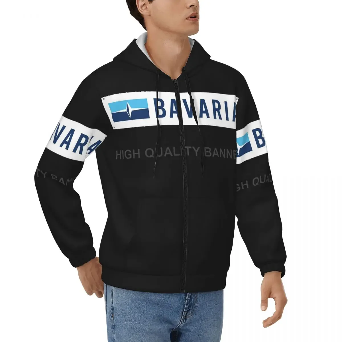 

Bavaria Yachts, синие, серебряные толстовки на молнии с логотипом, пуловер в стиле хип-хоп, осень-зима, мужские и женские толстовки, топы с длинными рукавами