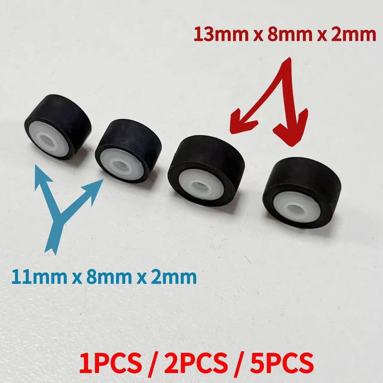 1/2/5pcs 13mmx8x2 Car Press Belt Cartridge Audio Radio Tape Recorder Movement Rubber Pinch Roller 11mmx8x2 （Optional）