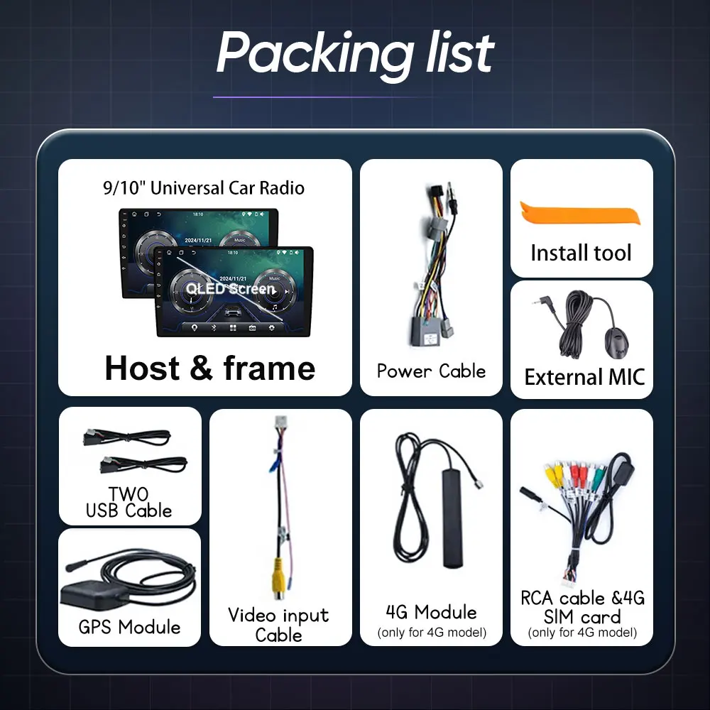 

Автомобильный радиоприемник Универсальный Android Auto Carplay плеер WIFI BT 4G GPS Авторадио Автомобильная стерео Мультимедийные автомобильные интеллектуальные системы No 2 din