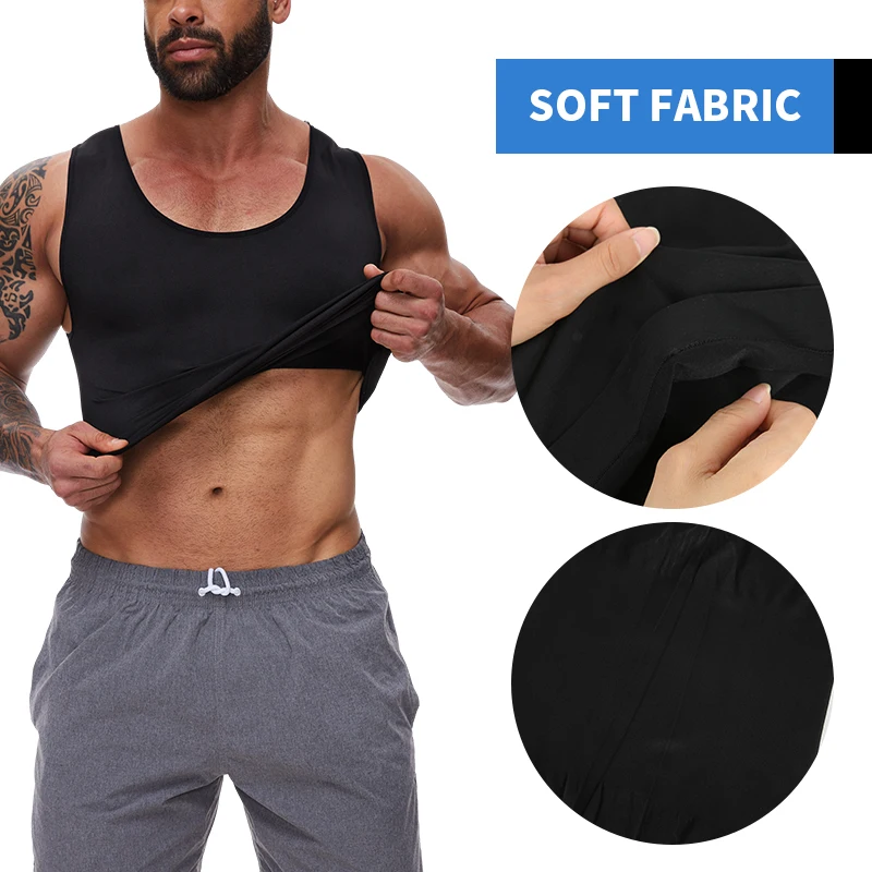 Men Compression Slimming Vest Body Shaper Waist Trainer Corset Tank Tops Undershirt Abdomen Slimming Shapewear Fat Burn Fitness