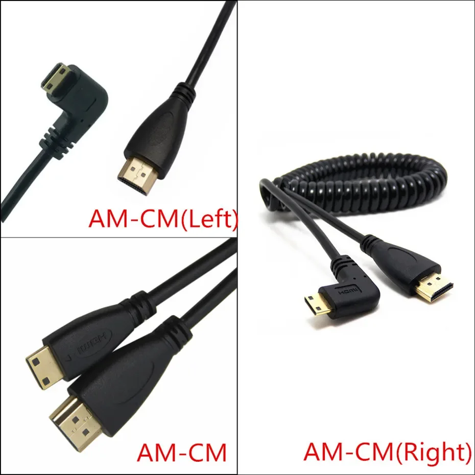 

1.4 HDMI to Mini Micro HDMI SLR Camera Monitor Telescopic High Definition Copper Core Spring Wire