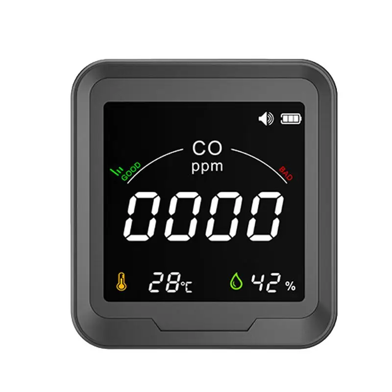 

Carbon Monoxide Detectors Portable 3 In 1 CO Monitor Temperature Humidity Meter Accurate 0-500PPM Digital Camping Carbon