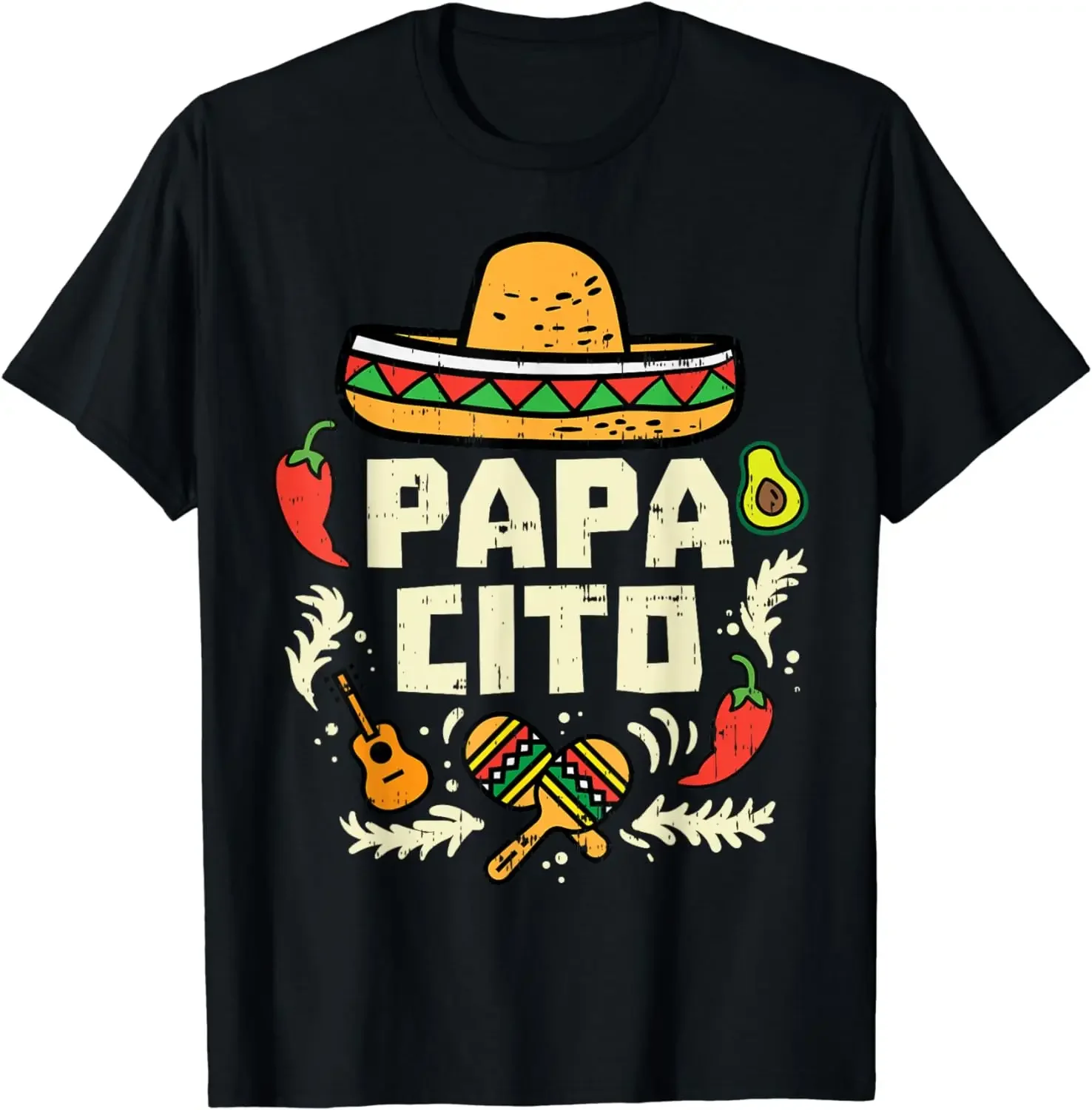 

2024 summer tops Papacito Family Cinco De Mayo Matchin Couple Mexican Dad Men T-Shirt