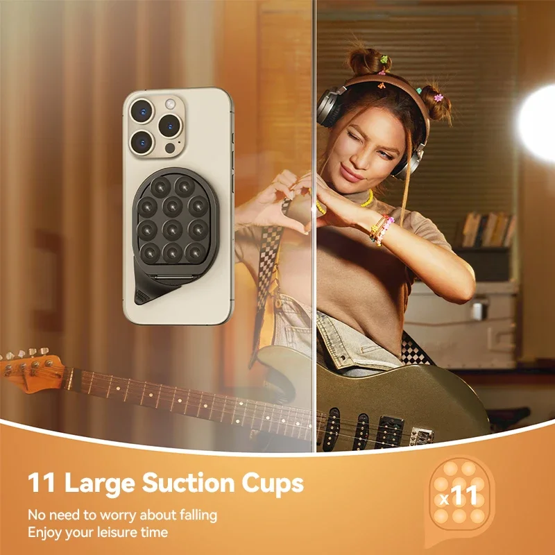 JOYROOM penahan ponsel magnetis, Cup penyedot kuat dudukan ponsel magnetik dengan pegangan ponsel cincin tarik untuk iPhone/Samsung/Android JR-ZS418