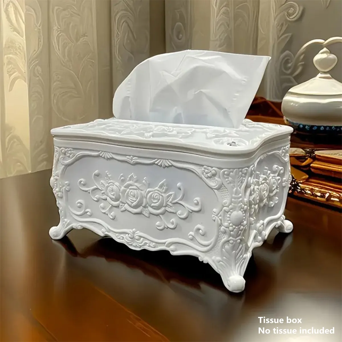 European Style Tissue Box, High-end Hotel Restaurant Napkin Extraction Box, Living Room Desktop Paper Extraction Storage Box