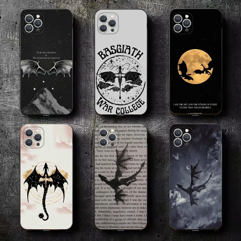 

F-Fourth Wing Phone Case For iPhone 15,14,13,12,11,Plus,Pro Max,XS,X,XR,SE,Mini,8,7 Soft Silicone Black Cover