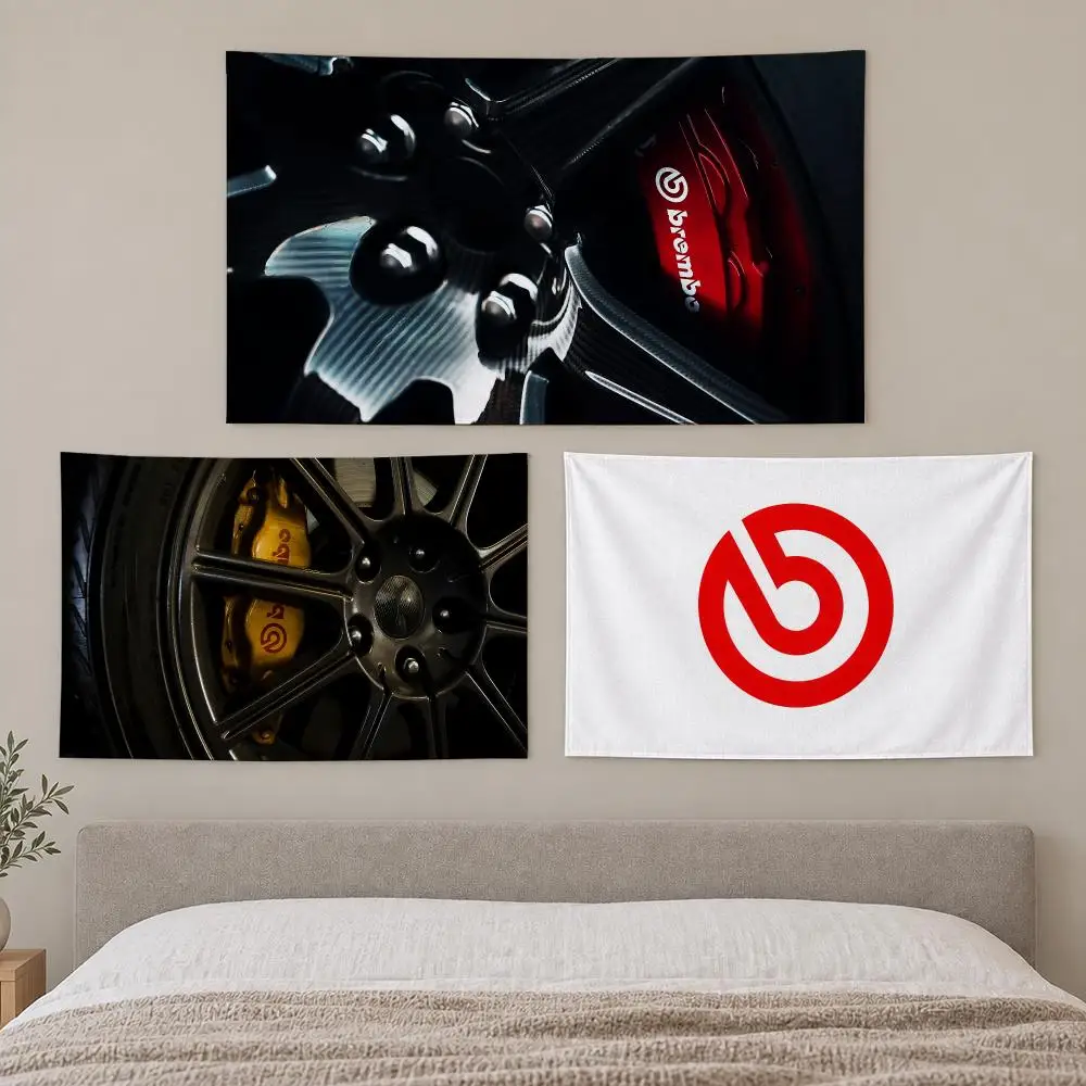 B-Brembo Tapestry Custom Living Bedroom Party Dormitory Interior Wall Bohemian Decoration Attached Clip