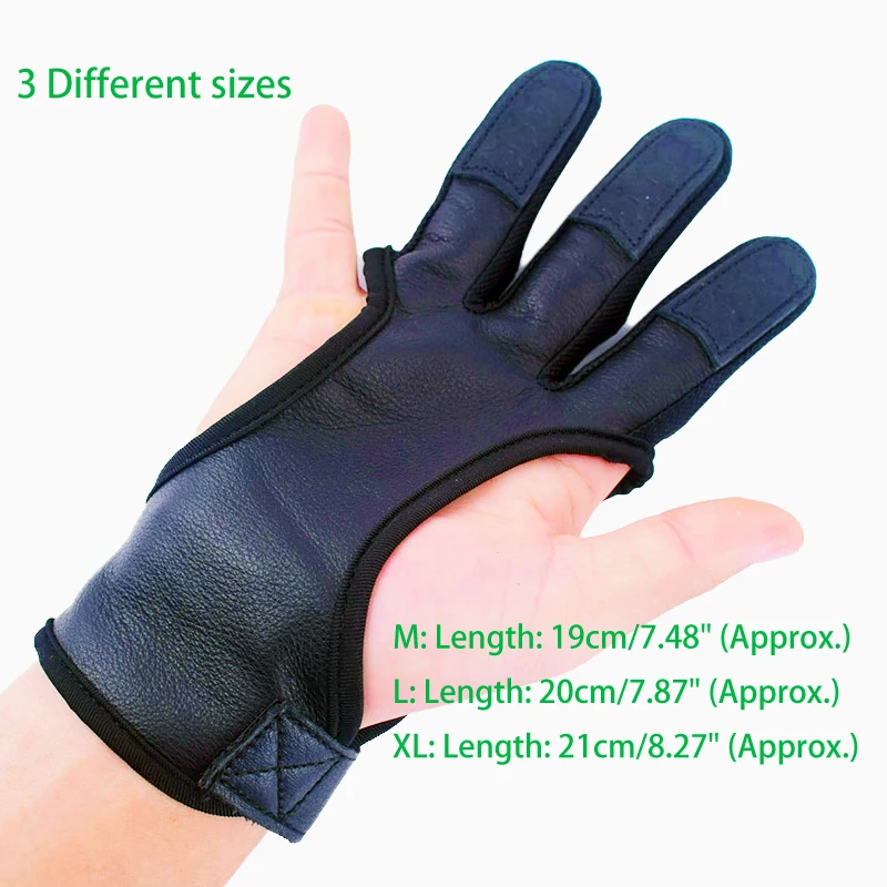 EagleAim3 Guantes de tiro con arco de cuero con banda elástica - imagen 4