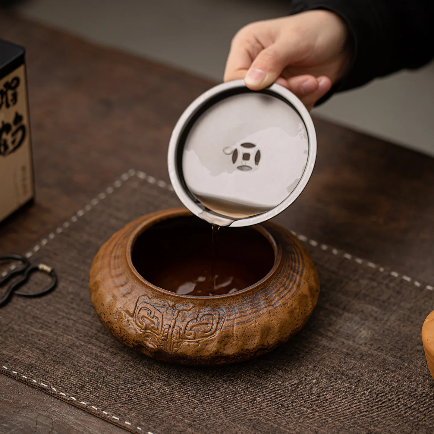 Sauce Glaze Baifu Pot Bearing Ceramic Dry Soaking Table Tea Bearing Water Storage Pot Base Teapot Pad Tray Ceramic Tea Tray