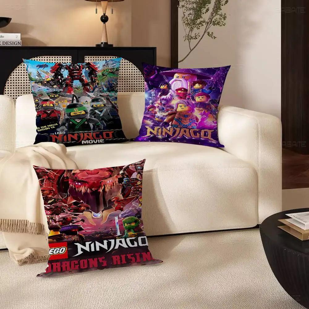 Cool Cartoon N-Ninjago Cushion Cover Inches Farmhouse Decor Home Throw Pillow Covers for Couch Decorations