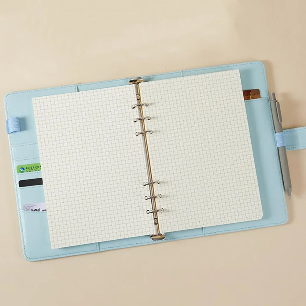 Pen Loop  Useful A5 6-Hole Binder Faux Leather Notebook Cover Detachable Binder Universal   for Gift