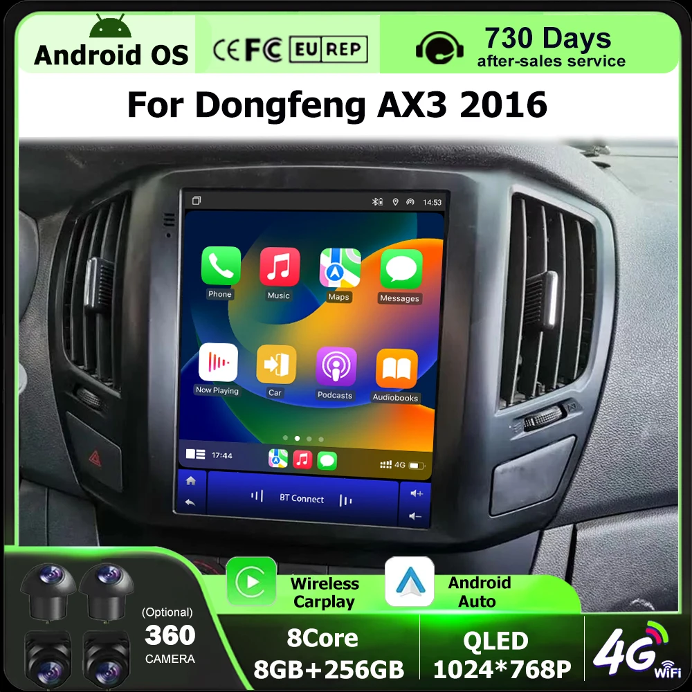9,7-дюймовый для Dongfeng AX3 2016 Android 16, автомобильный радиоприемник, мультимедийный плеер, стерео GPS-навигация, камера Carplay BT DSP WIFI 360