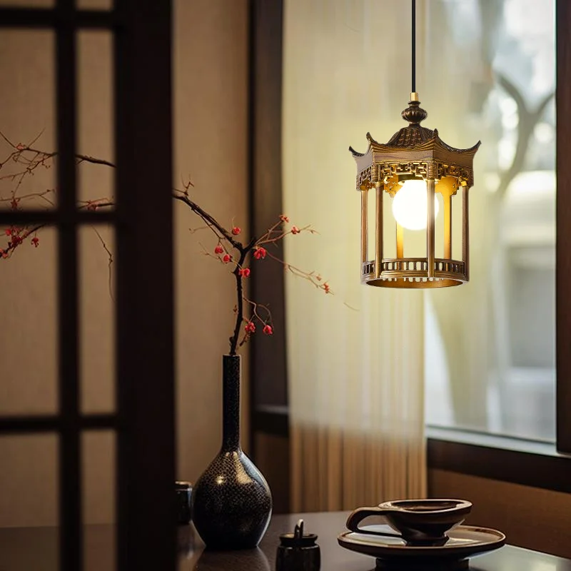 

Small chandelier Chinese style zen, palace entrance entrance, aisle corridor tea room, hanging line ancient building lamp