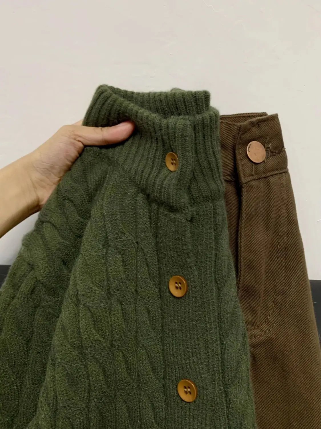 

Knitted Cardigan Soft Waxy Short Sweater Coat Autumn Wear Korean Style Loose Outer Layer Lazy Style Twist Green Women