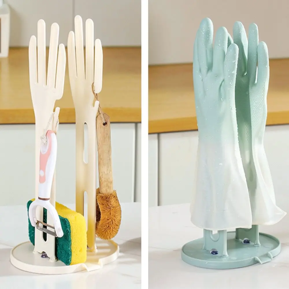 Multi Purpose Glove Holder Drainer Rack For Kitchen Sink Organizer Suction Cup Mounted Drying Stand Tool