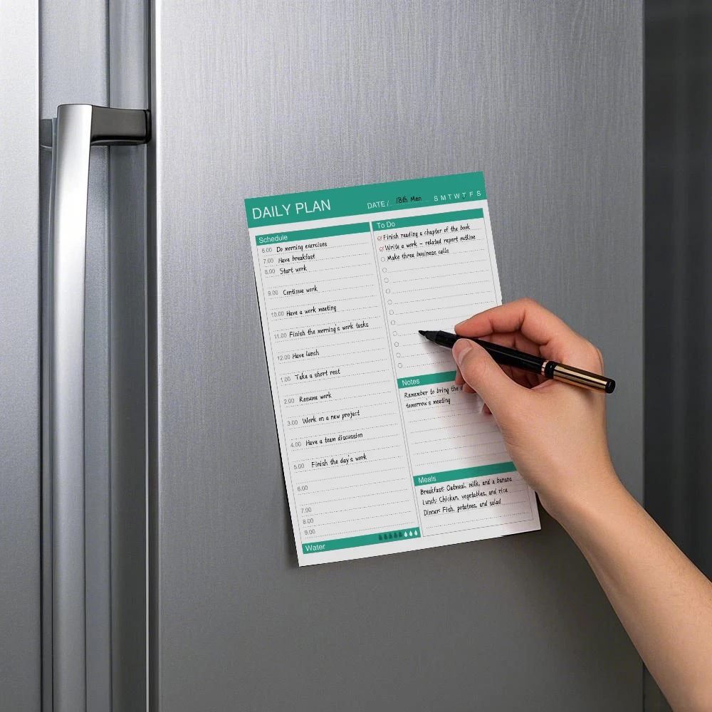 To-Do List Notebook - Daily Planner Notebook, Magnetic Refrigerator Sticker, No Date 52 Pages, 5.6" X 8.5"