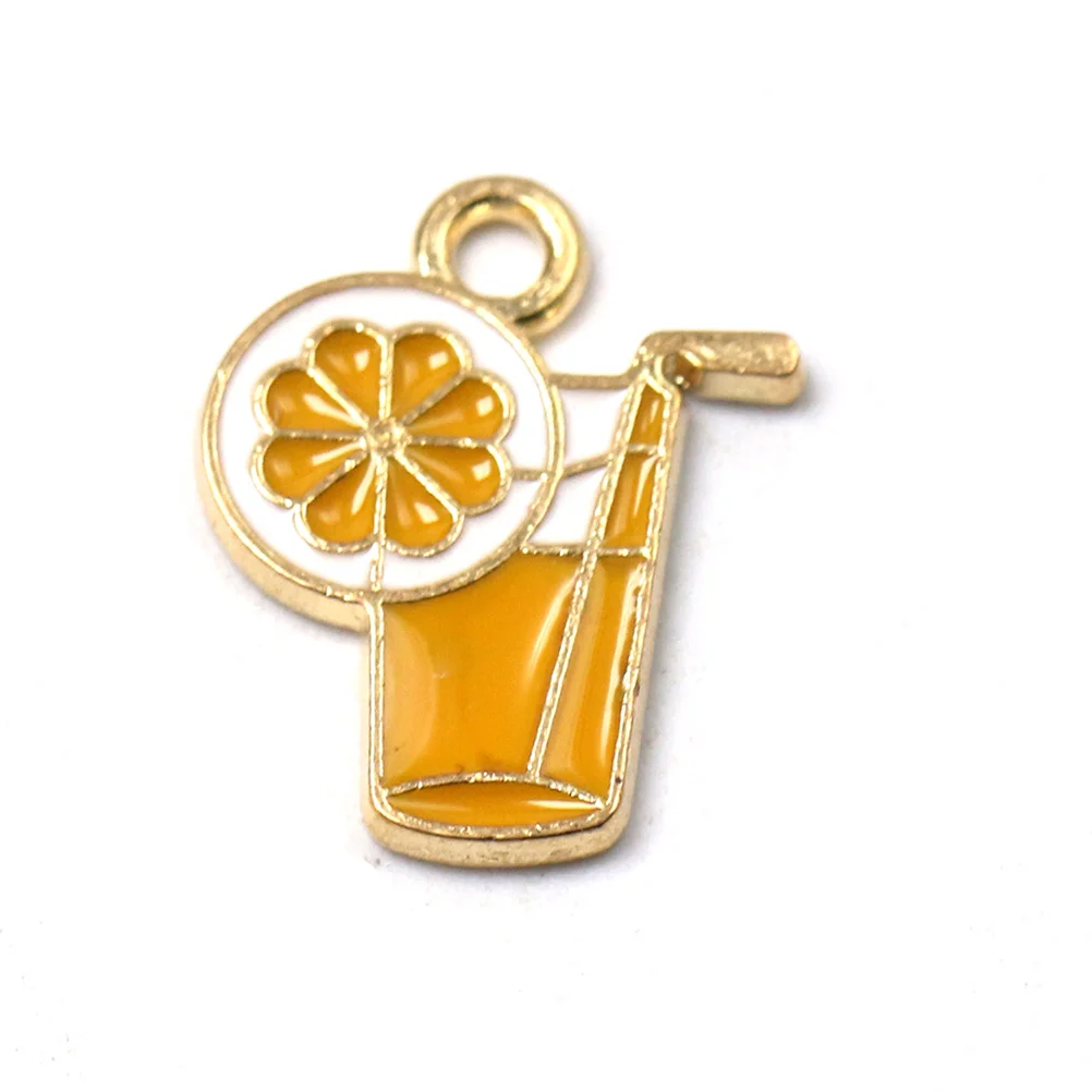 10 szt. Kreatywnych zawieszek ze stopu w kształcie cytryny do samodzielnego tworzenia breloków, torebek, naszyjników i akcesoriów do wyrobu biżuterii.