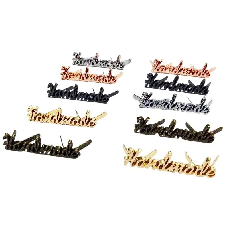 New 10Pcs Handmade Metal Letter Sewing Decor Tags Lightweight DIY Labels for Jeans Bags Shoes Gift Making view 3