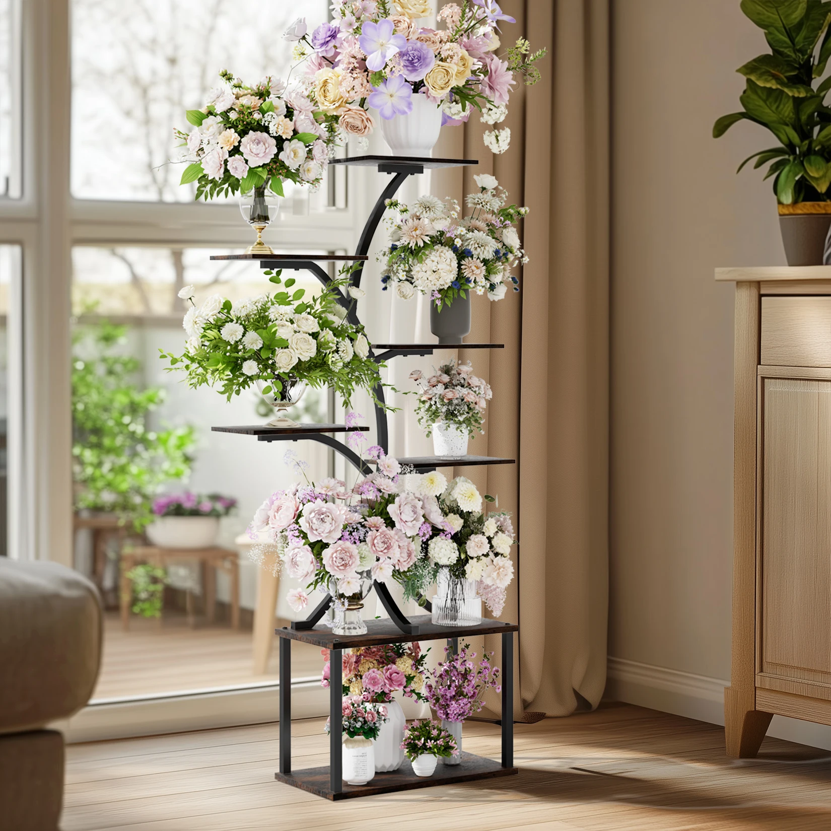 

7 Tier Tall Corner Plant Flower Stand Large Plant Rack Display Shelves