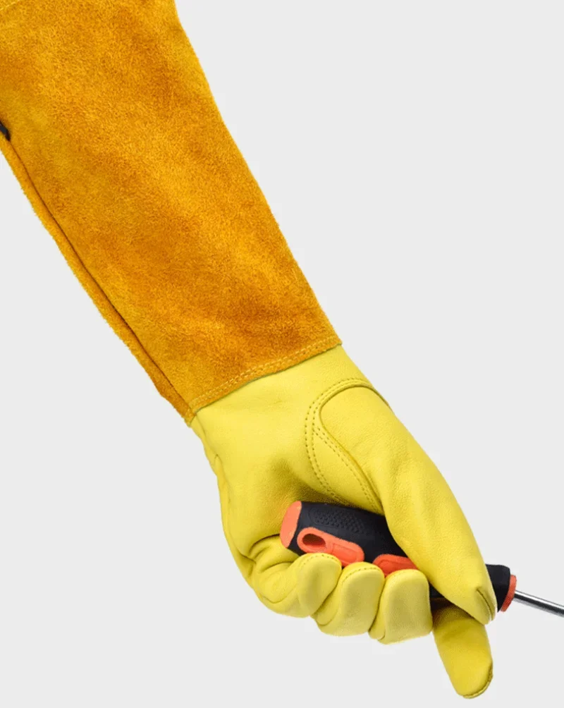 S-XL CowhideLong-tube Gardening Gloves Heavy-duty Gardening Rose Trim Spur-proof Long Sleeve Gloves Work Welding Gloves