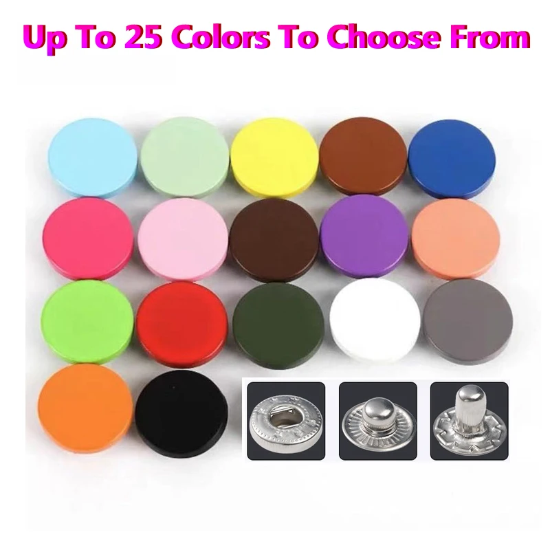 12.5/15mm Metal Buttons Leather Snap Fasteners Round Duty Sewing Accessories Color Button for Clothes Jackets bags leathercrafts