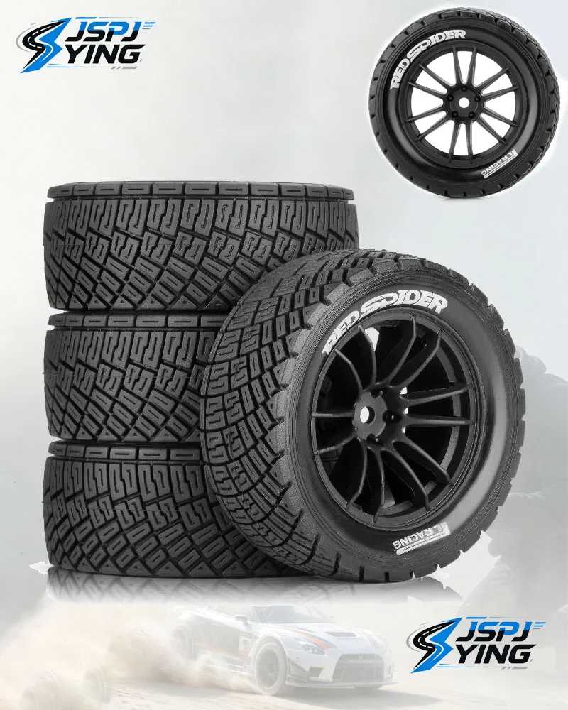 RC Rally Wheel Tire Set 12mm Hex Hub, Off‑Road Buggy Replacement Wheels for 1/10 1/12 1/14 Tamiya WLtoys ARRMA KYOSHO HSP RC Mod