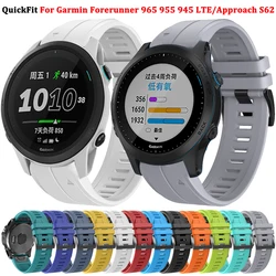 QuickFit 22/26mm Strap For Garmin Forerunner 965 745 945 955 Solar Band Approach S62/S60 Smartwatch Sports Silicone Bracelet 1:1