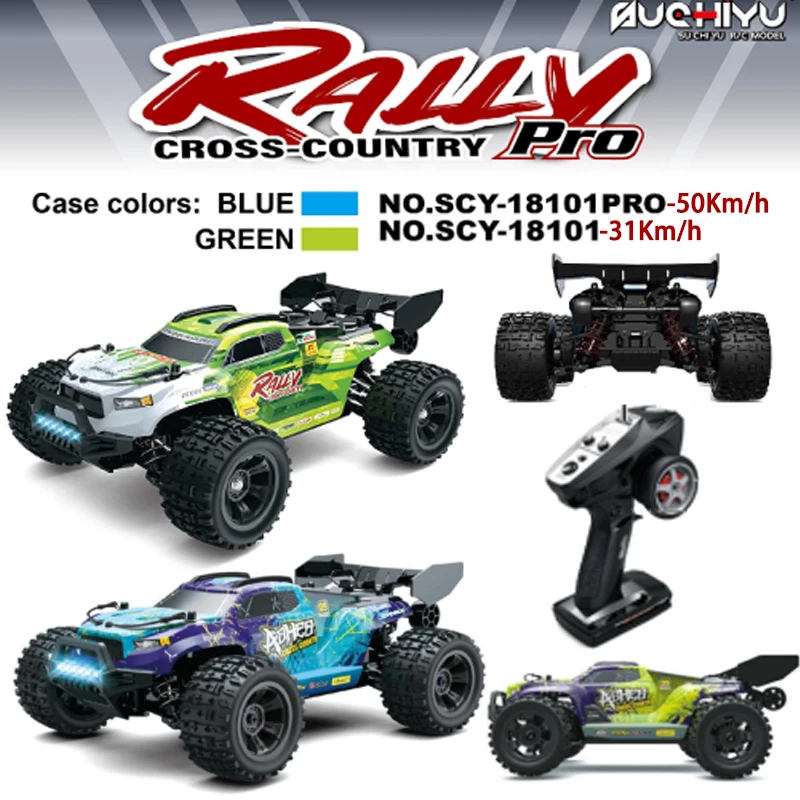 

SCY 18101 PRO 1:18 Высокоскоростной полномасштабный 4WD Big Foot RC автомобиль (купе) со светодиодной металлической шестерней и валом Внедорожник 31/50 км/ч