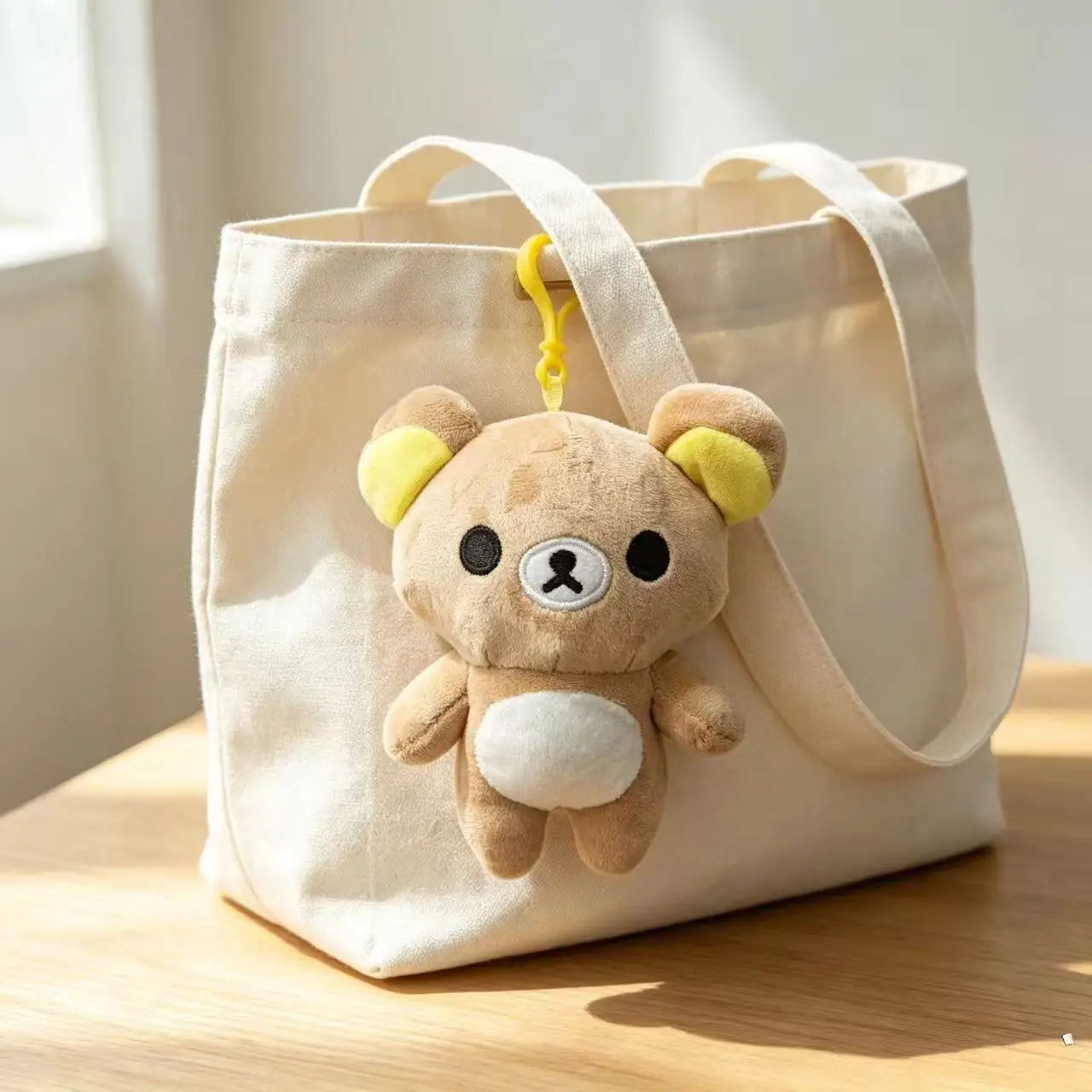 2026 Cute Rilakkuma Korilakkuma Bear Plush Keychains Kawaii Brown White Bear Stuffe Doll Mascot Small Pendant Birthday Gifts.