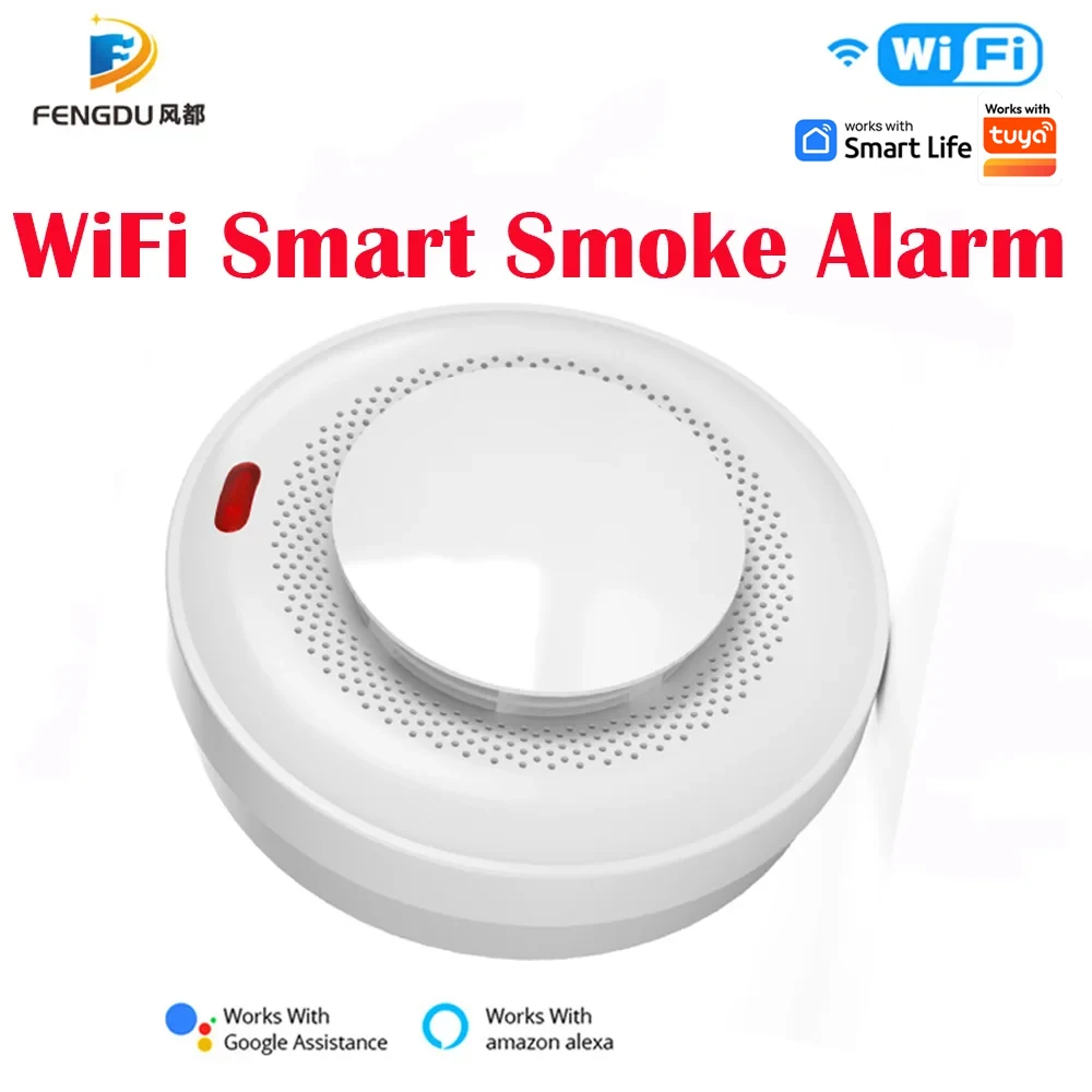 

Work with tuya WiFi RF433 Wireless 80dB Sound Alarm Smoke Detector Home Security Fire Alarm System Smoke Sensor