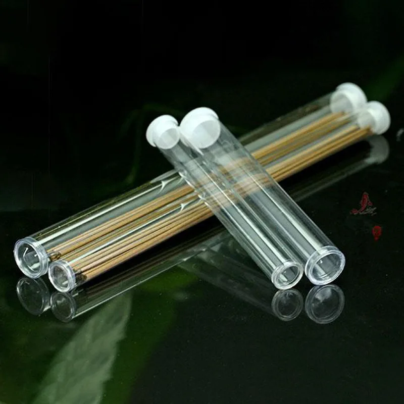 2Pcs Simplicity Transparent Acrylic Incense Tube Home Practical Incense Sticks Barrel Storage Box Package