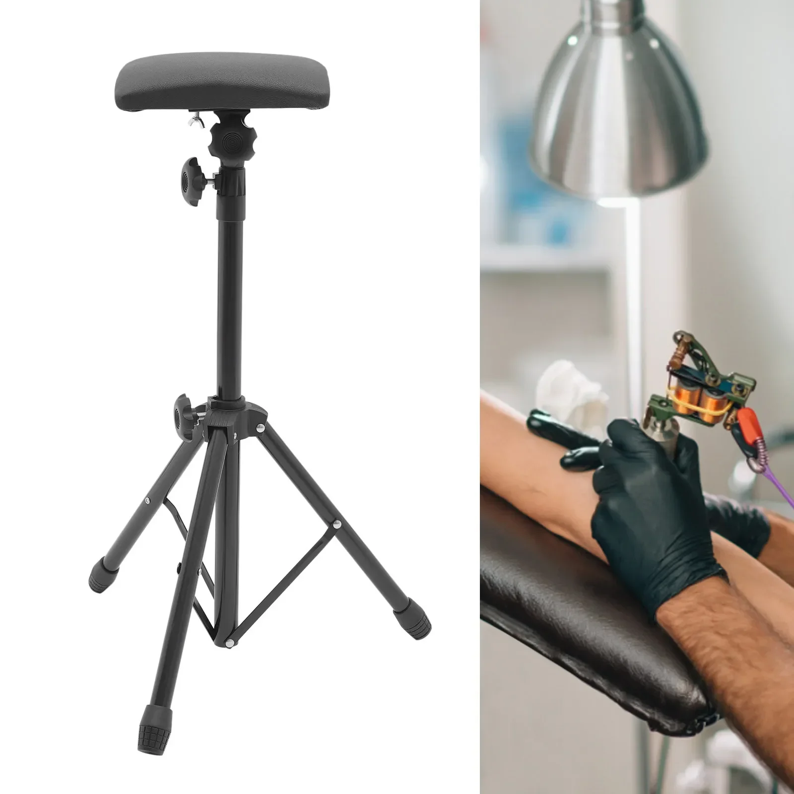 

Portable Tattoo Arm Rest with Tripod Stand+Soft Pad Height Adjustable 65-115cm Adjustable Height Tattoo Tripod Arm Rest Cushion